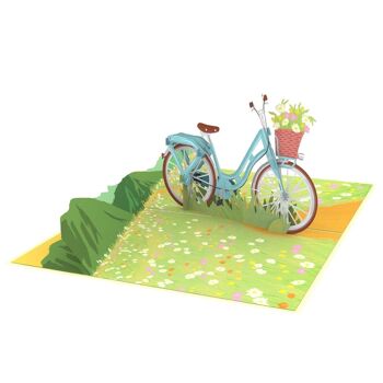 Carte pop-up Vélo avec fleurs 5