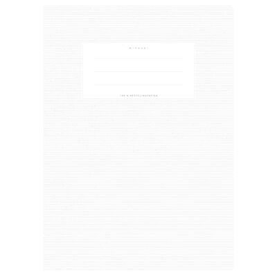Cubierta del cuaderno de ejercicios DIN A4 blanco uni, monocromático con delicadas rayas horizontales