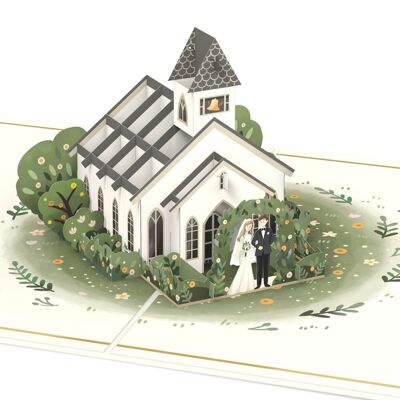 Carte pop-up de la chapelle de mariage