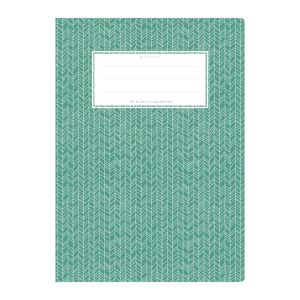 Protège cahier DIN A5 vert foncé motif chevrons