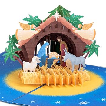 Carte pop-up Crèche de Noël à Bethléem 1