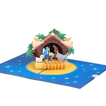 Carte pop-up Crèche de Noël à Bethléem 2