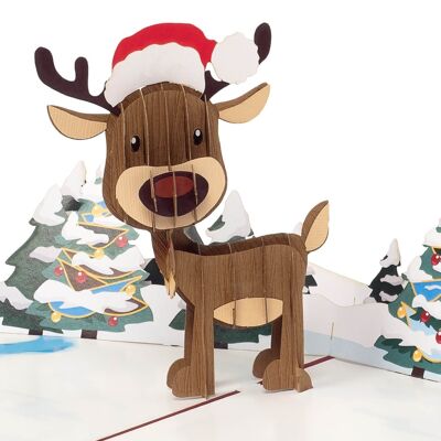 Reindeer pop up card