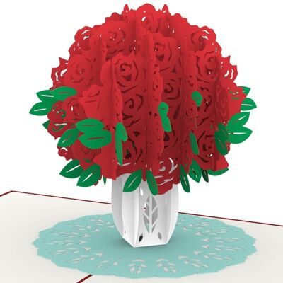 Carte pop-up bouquet de roses