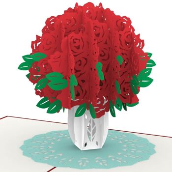 Carte pop-up bouquet de roses 1
