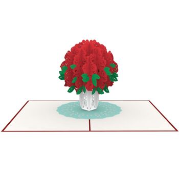 Carte pop-up bouquet de roses 2