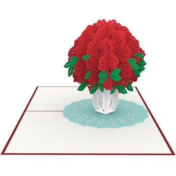 Carte pop-up bouquet de roses 3