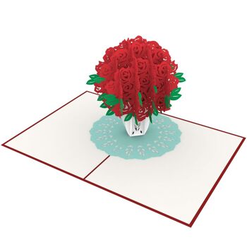 Carte pop-up bouquet de roses 4