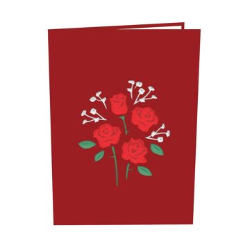 Carte pop-up bouquet de roses 5