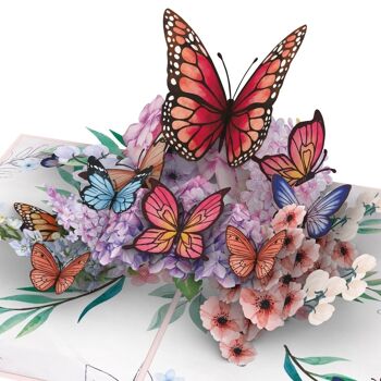 Carte Pop-Up Papillons sur Fleurs 1
