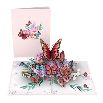 Carte Pop-Up Papillons sur Fleurs 2
