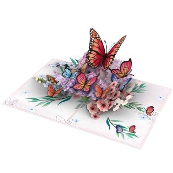 Carte Pop-Up Papillons sur Fleurs 3