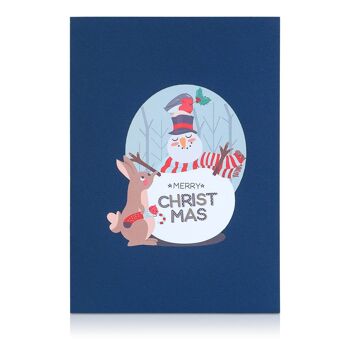 Carte pop-up bonhomme de neige avec animaux 4