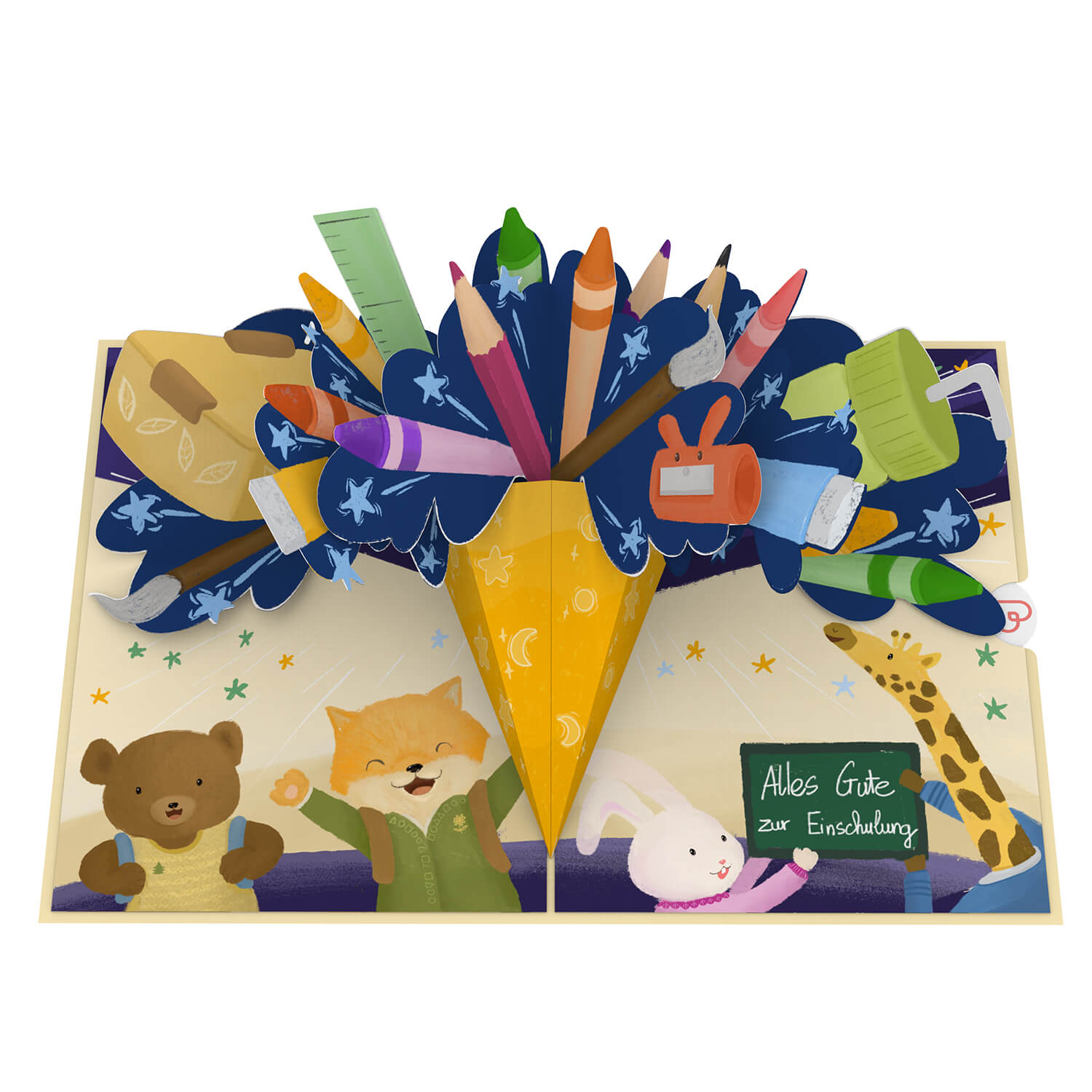 School cone pop-up card