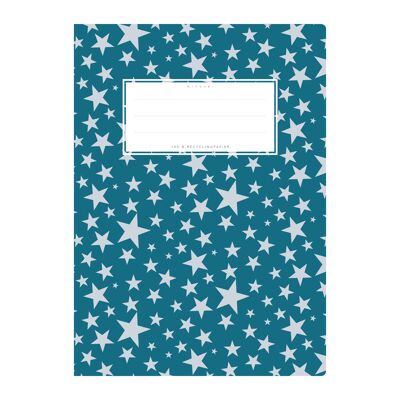 Exercise book cover DIN A5 dark blue patterned, stars