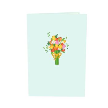 Carte pop-up Teddy avec fleurs 5