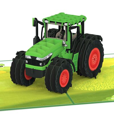 Carte pop-up tracteur