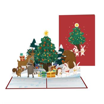 Carte pop-up Noël dans la forêt 3