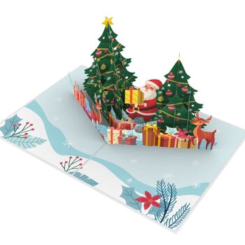 Carte pop-up Père Noël et rennes 4