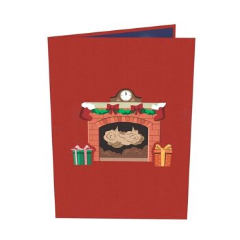 Carte pop-up Père Noël dans la cheminée 5