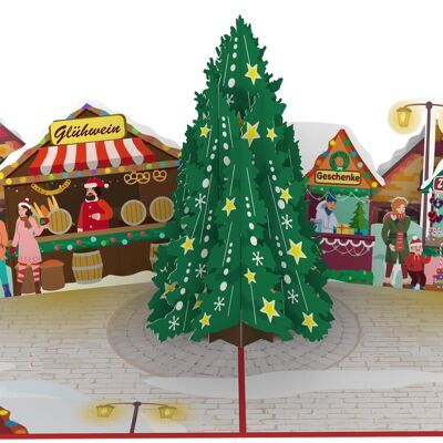 Carte pop-up du marché de Noël