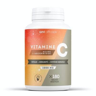 Vitamine C Acide L-ascorbique - 1000 mg - 180 gélules végétales