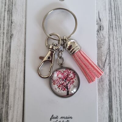 Floral Heart Tree of Life Key Ring