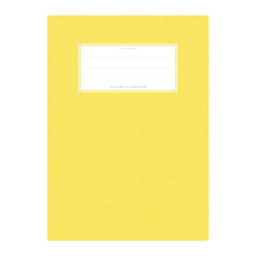 Schulheftumschlag DIN A5 gelb uni, einfarbig mit zarten Querstreifen