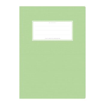 Protège cahier DIN A5 vert clair uni, monochrome à fines rayures horizontales