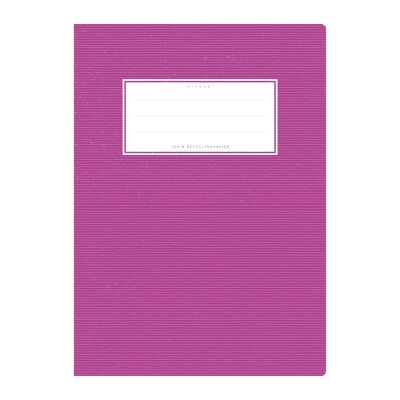 Funda para libreta DIN A5 violeta uni, monocromática con delicadas rayas horizontales