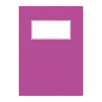Couverture de cahier DIN A5 violet uni, monochrome à fines rayures horizontales