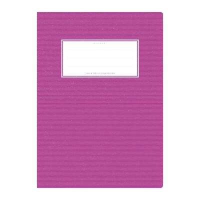 Exercise book cover DIN A5 purple uni, monochrome with delicate horizontal stripes