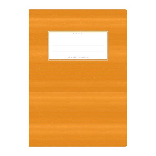 Schulheftumschlag DIN A5 orange uni, einfarbig mit zarten Querstreifen