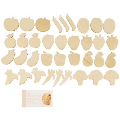 Fruits and vegetables wooden set 36 pcs