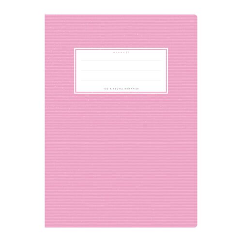 Schulheftumschlag DIN A5 rosa uni, einfarbig mit zarten Querstreifen