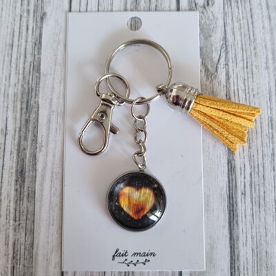 "Heart" keychain (black and gold)