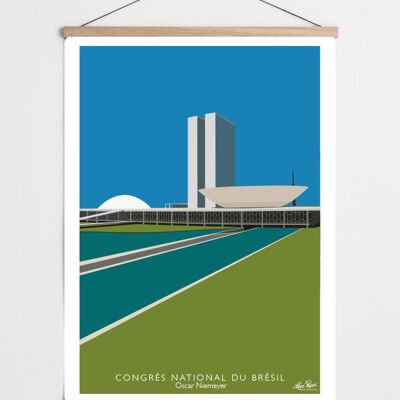 Architecture Poster - National Congress of Brazil