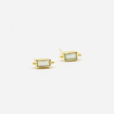 Women's earrings: Chalcedony.   gold plated.   Fashion.  	Rectangle.   Weddings, guests.   Hand made.   Imitation jewelry.
