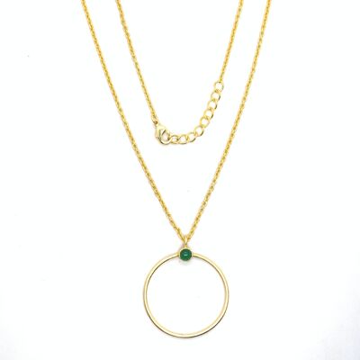 Pendant, necklace, hoop - Green Onyx.   Gold plated.   Fashion.  	Imitation jewelry.   Spring.  	handmade.   Weddings, guests.