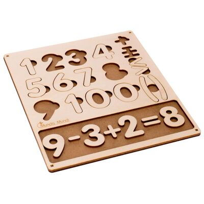 Rompecabezas matemático educativo de madera de números