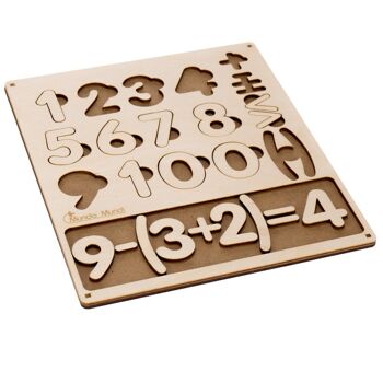 Numéros puzzle mathématique éducatif en bois 6