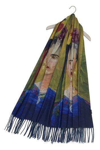 Écharpe Frida Kahlo & Parrot Art Print Tassel - Multi 3