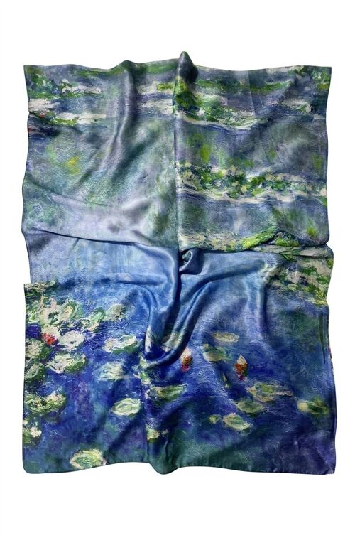 Claude Monet Water Lily Print Scarf - Blue
