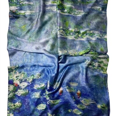 Claude Monet Water Lily Print Scarf - Blue