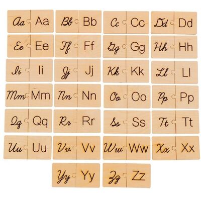 Puzzle di tessere di tracciamento dell'alfabeto latino