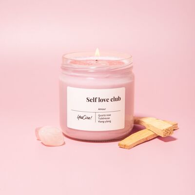 club de amor propio | Vela de cuarzo rosa "amor"
