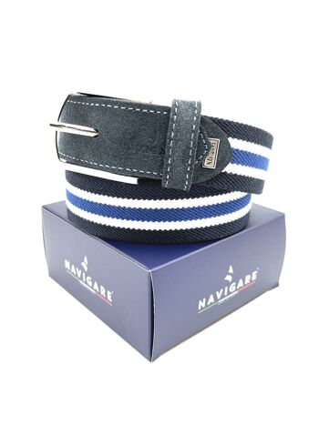 Marque Navigare, Ceinture élastique en cuir, Made in Italy, art. A307835.062 2