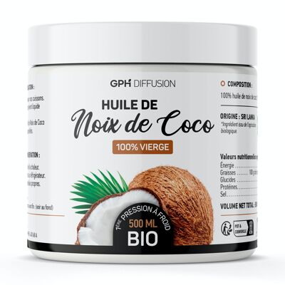 Huile de Noix de Coco Vierge Biologique - 500 ml