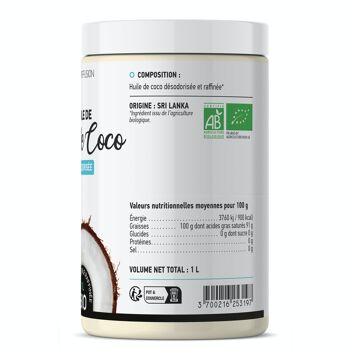 Huile de Noix de Coco Désodorisée Biologique - 1 L 3