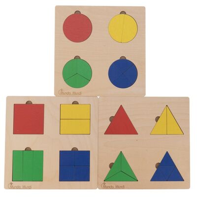 Wooden fraction puzzle